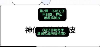 第2节：【物理手段】不动刀子不刮皮，神仙难救病树皮，课程：《经济作物冬季清园&middot;实战防坑指南》#识农AI