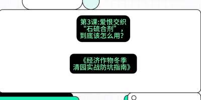 第3节：【核武药剂】爱恨交织的&ldquo;石硫合剂&rdquo;，到底该怎么用？，课程：《经济作物冬季清园&middot;实战防坑指南》#识农AI